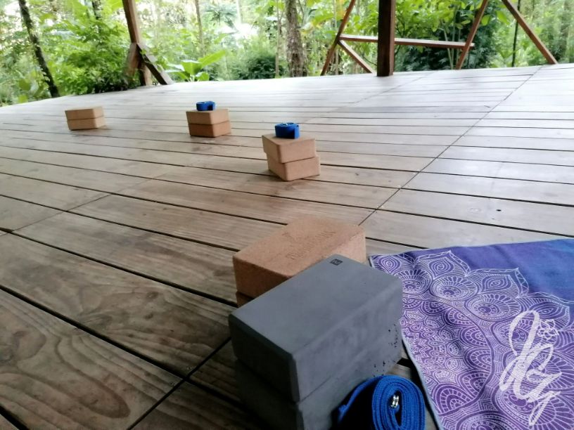 Blocks and mat during the Yoga Teacher Training in Costa Rica