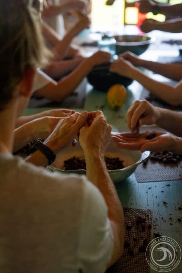 Chocolate workshop at SurfExpedition in Costa Rica