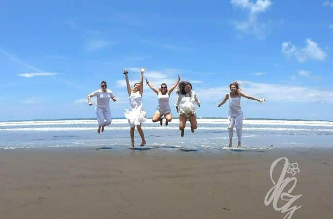 Graduation on the beach after the Yoga Teacher Training in Costa Rica