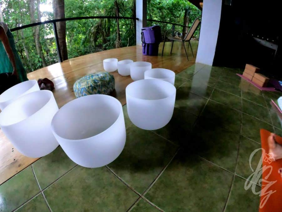 Soundbowls during the Yoga Teacher Training in Costa Rica
