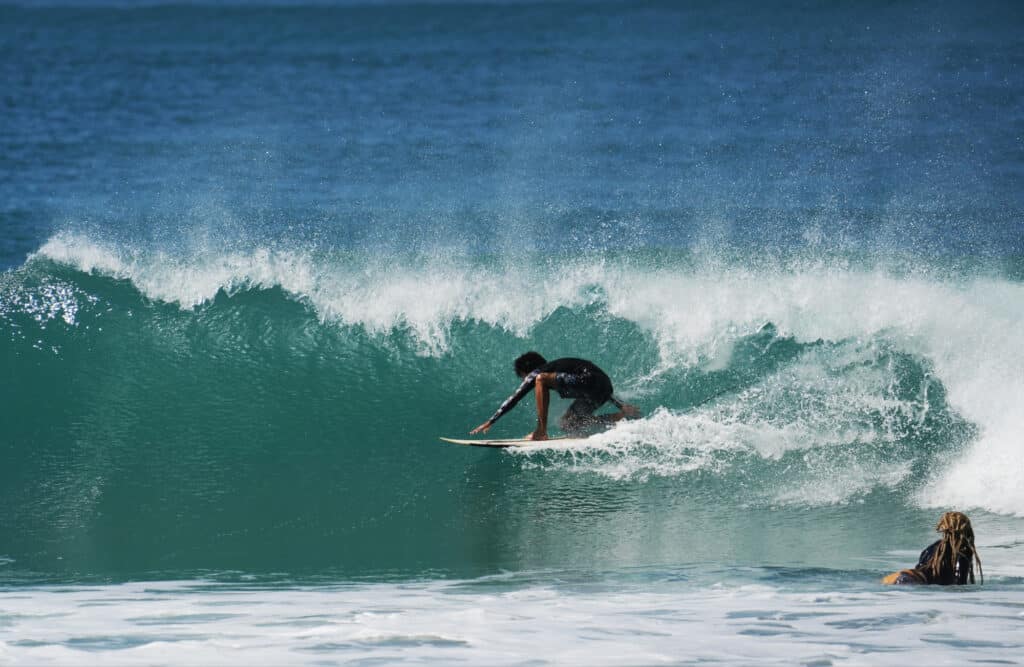 Surfing at Playa Carmen near Santa Teresa