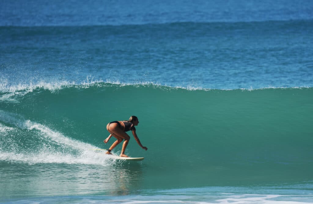 Surfing at Playa Carmen near Santa Teresa