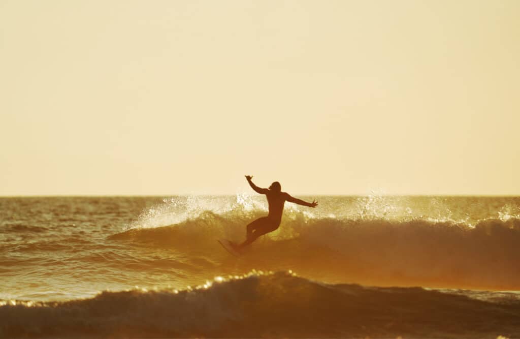 Surfing at Playa Hermosa near Santa Teresa