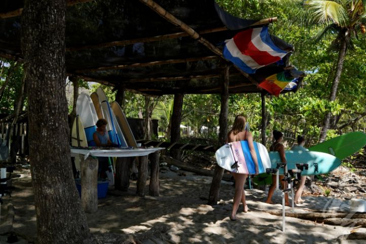 Surfing in Santa Teresa in Costa Rica