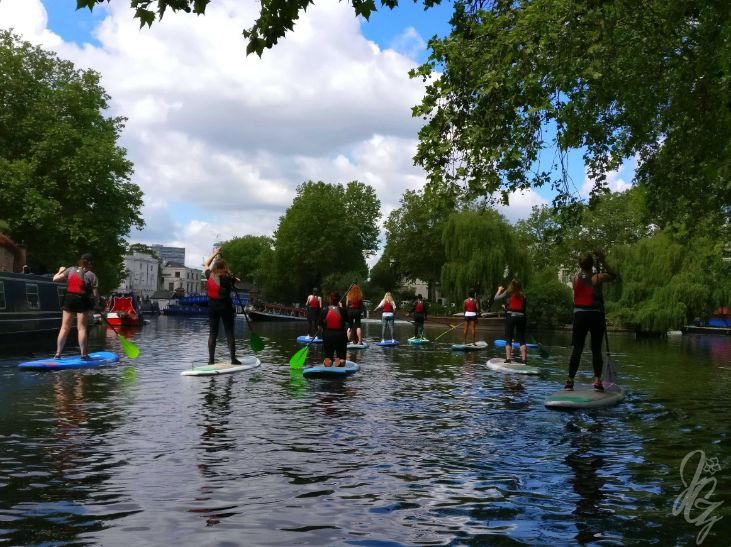 Paddleboarding in Little Venice in London