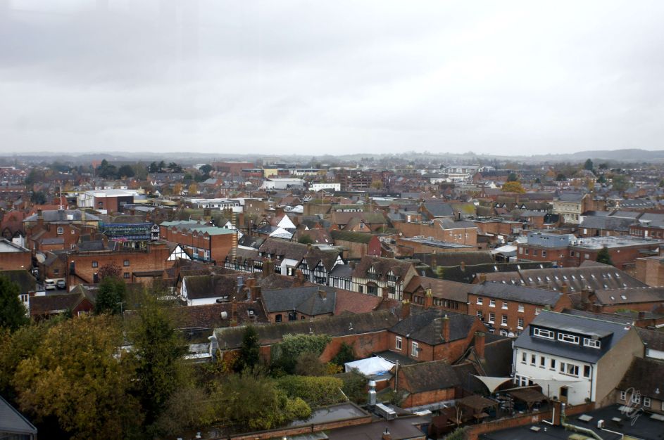 View over Stratford-Upon-Avon from the tower at the Royal Shakespeare Company