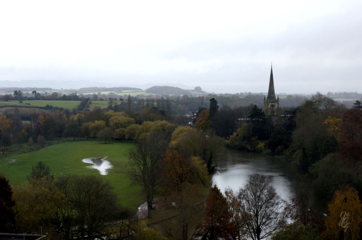 View over Stratford-Upon-Avon from the tower at the Royal Shakespeare Company