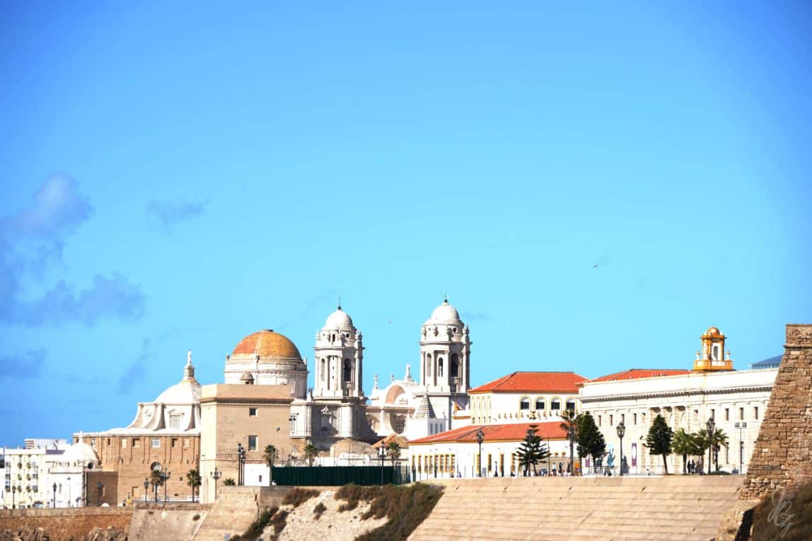 View over the cathedral and some buildings in Cadiz