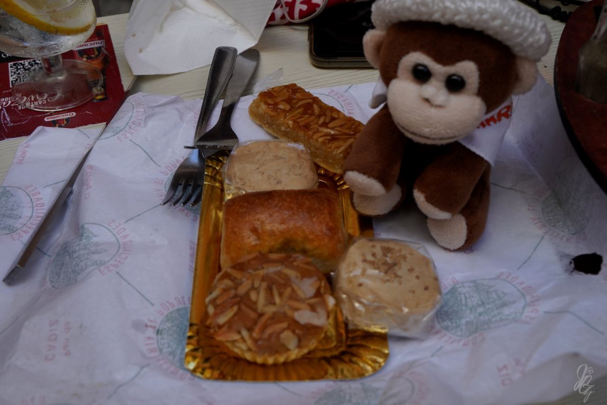 Charlie eating traditional Spanish sweets