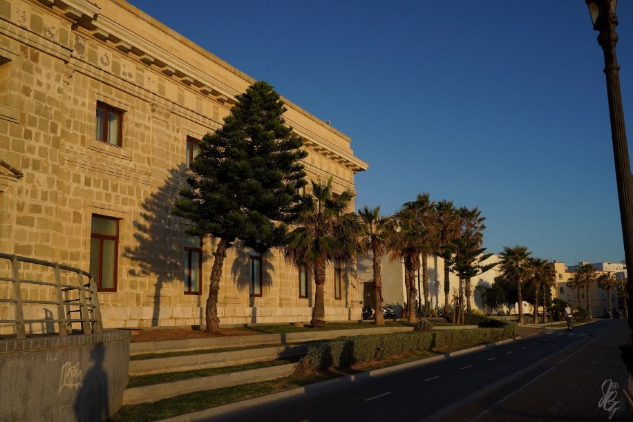 Along the promenade in Cadiz at sunset