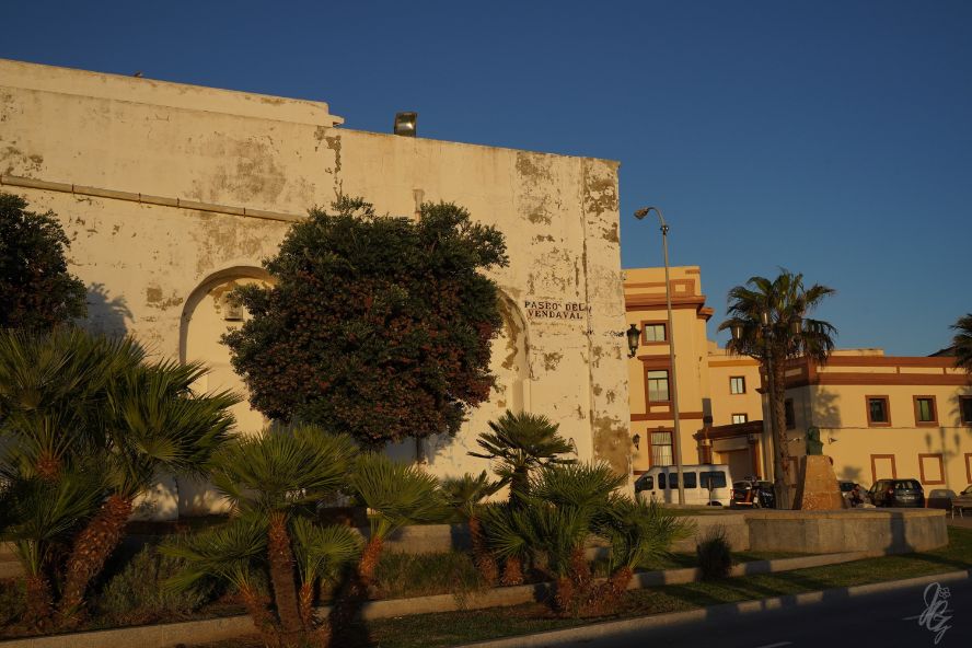 Along the promenade in Cadiz at sunset