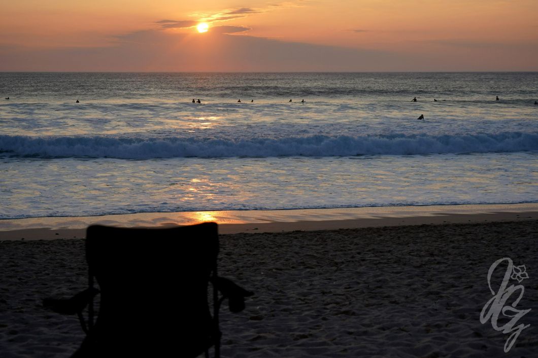 Sunset at Fistral Beach in Newquay