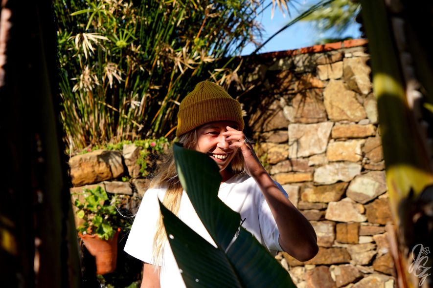 Kiwi in the garden at her home in Conil