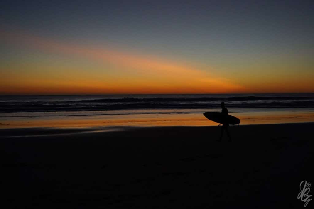 Sunset surf in El Palmar