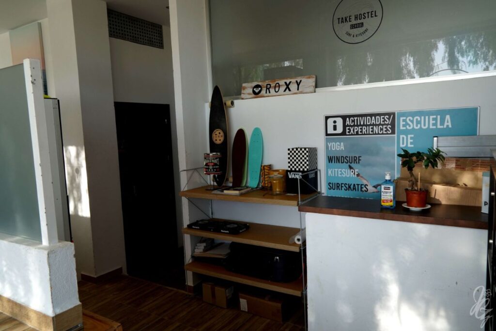 The coworking space at Take Hostel Conil