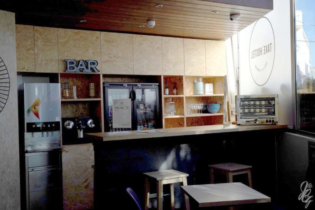 The bar at Take Hostel