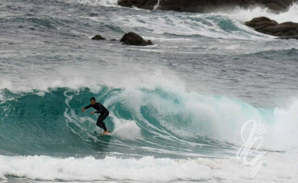 Surfing at La Zorriola in Donostia-San Sebastian