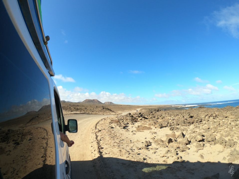 Driving along the North Shore in Fuerteventura