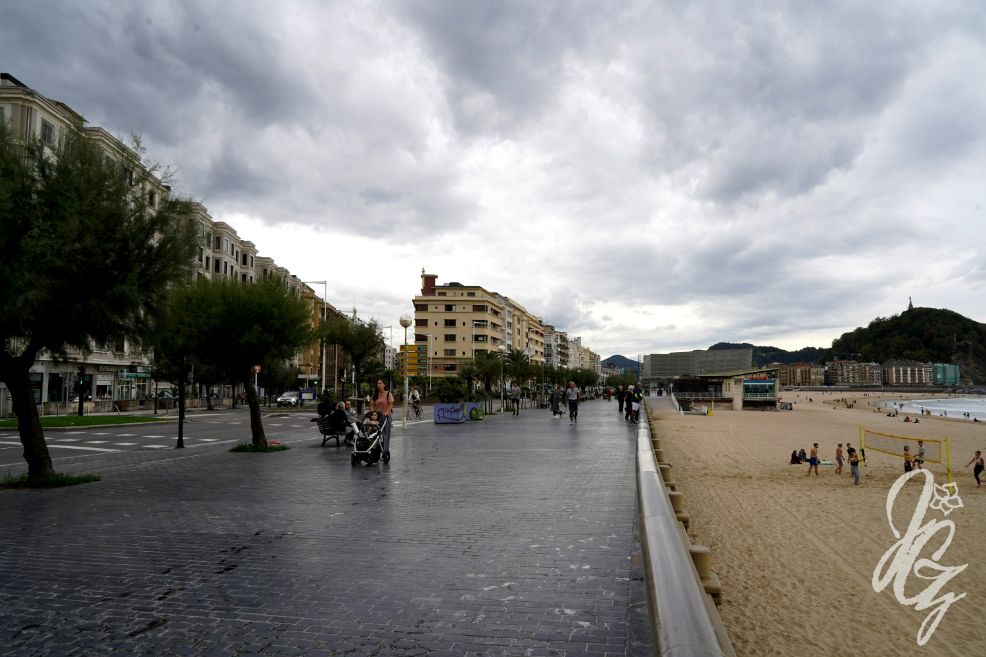 Surfing at La Zorriola in Donostia-San Sebastian