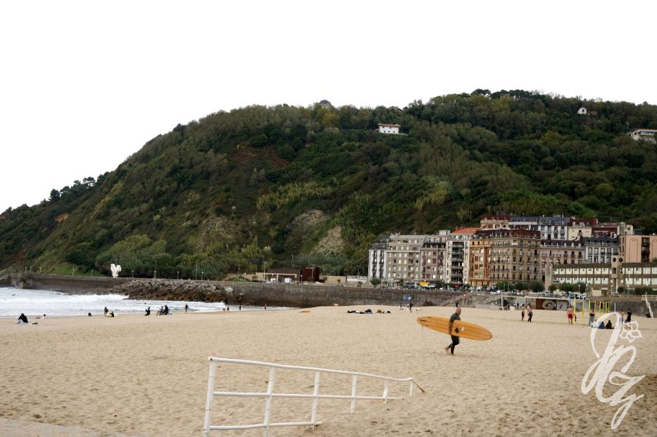 Surfing at La Zorriola in Donostia-San Sebastian