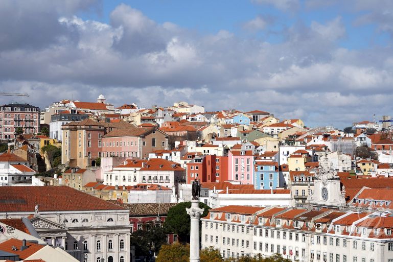View over Lisbon from Santa Justa elevator