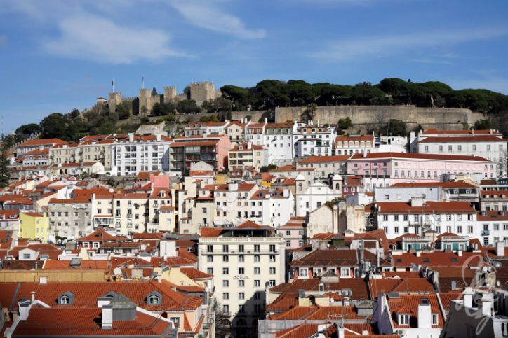 View over Lisbon from Santa Justa elevator