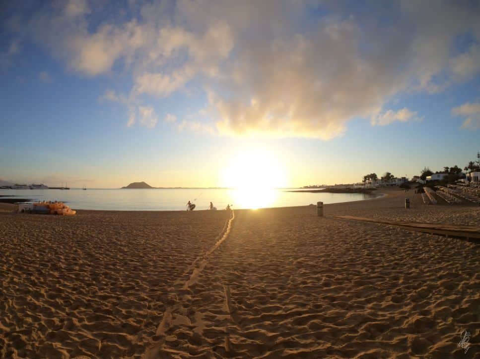 Paddle boarding at Waikiki Beach in Fuerteventura