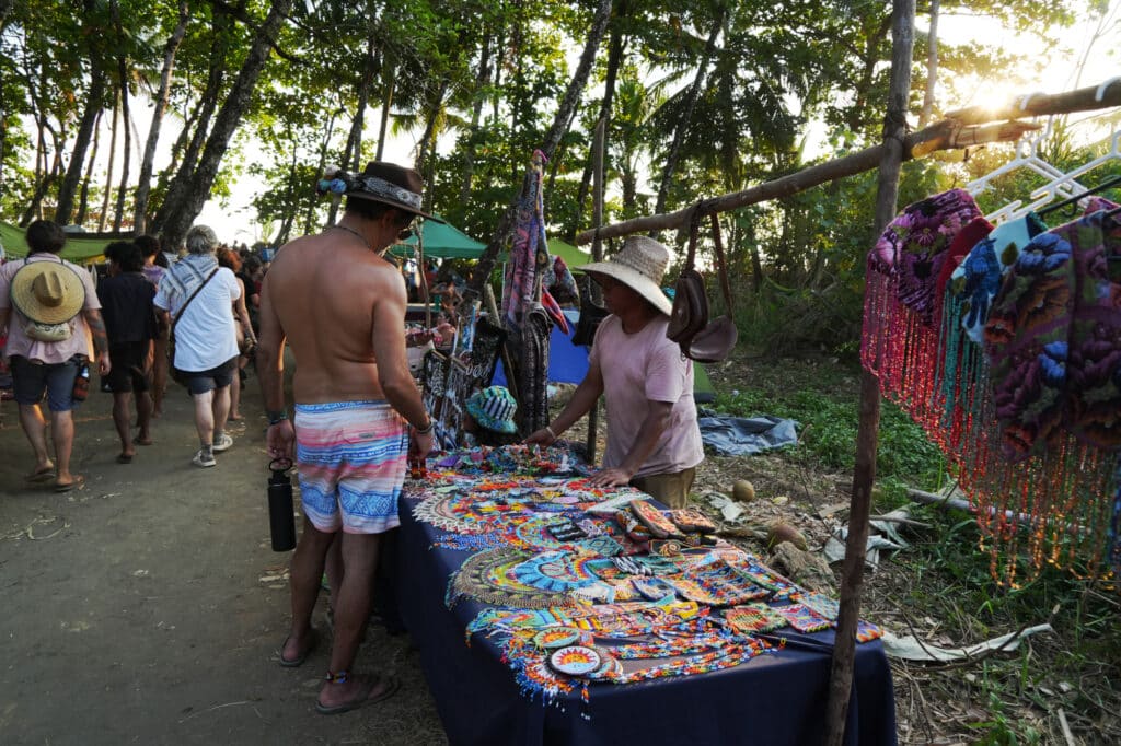 Vendors on the way to the beach at Envision festival