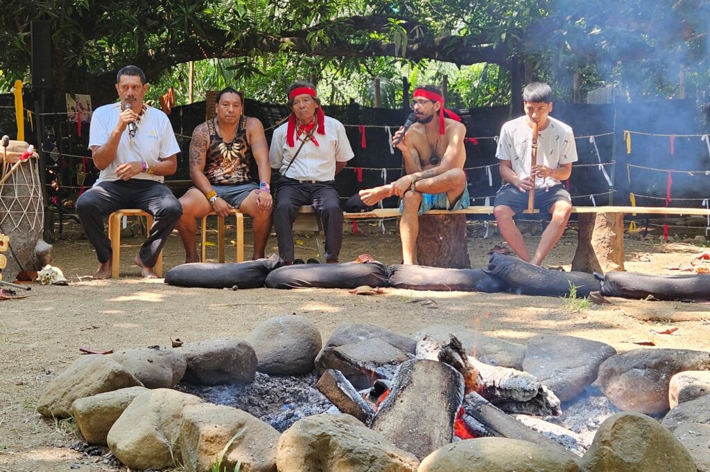 Sitting around the sacred fire at Envision festival