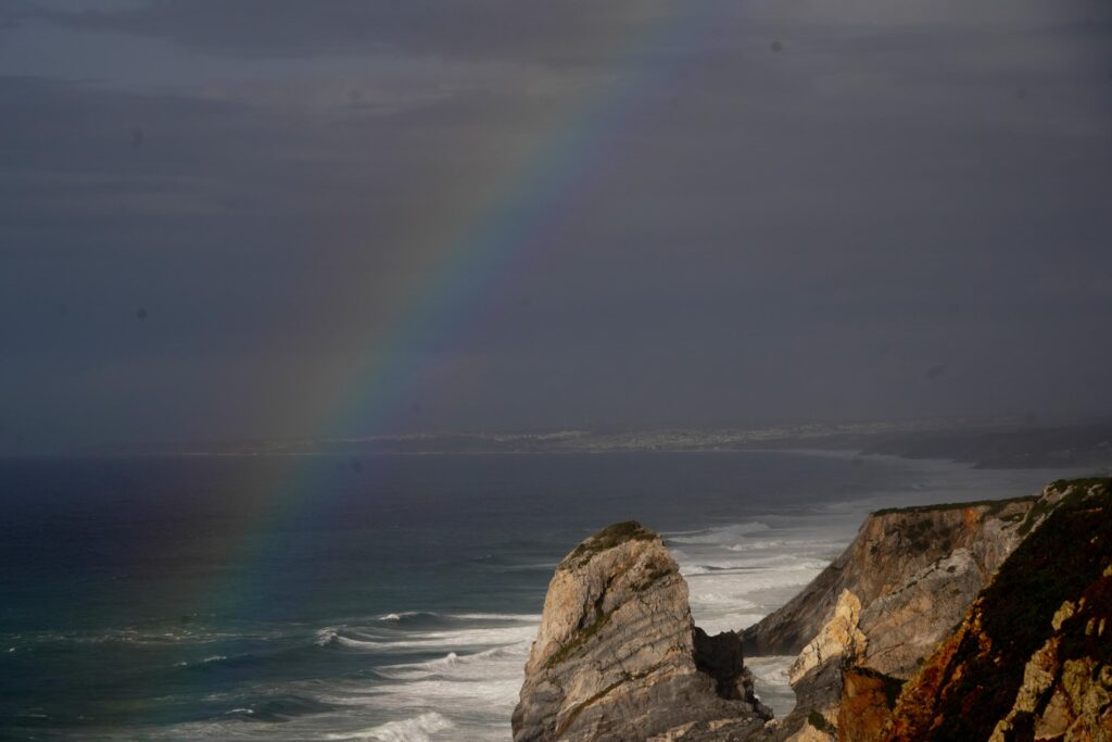 Rainbow over the sea at Cabo da Roca