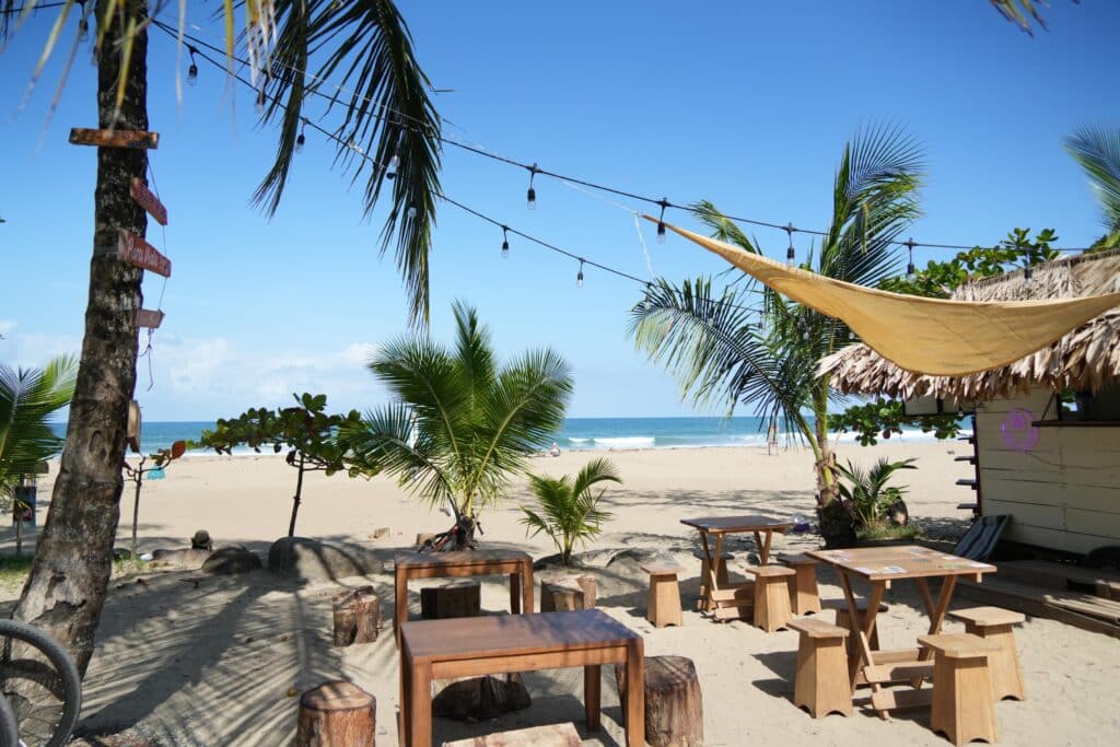 Bar on the beach in Puerto Viejo