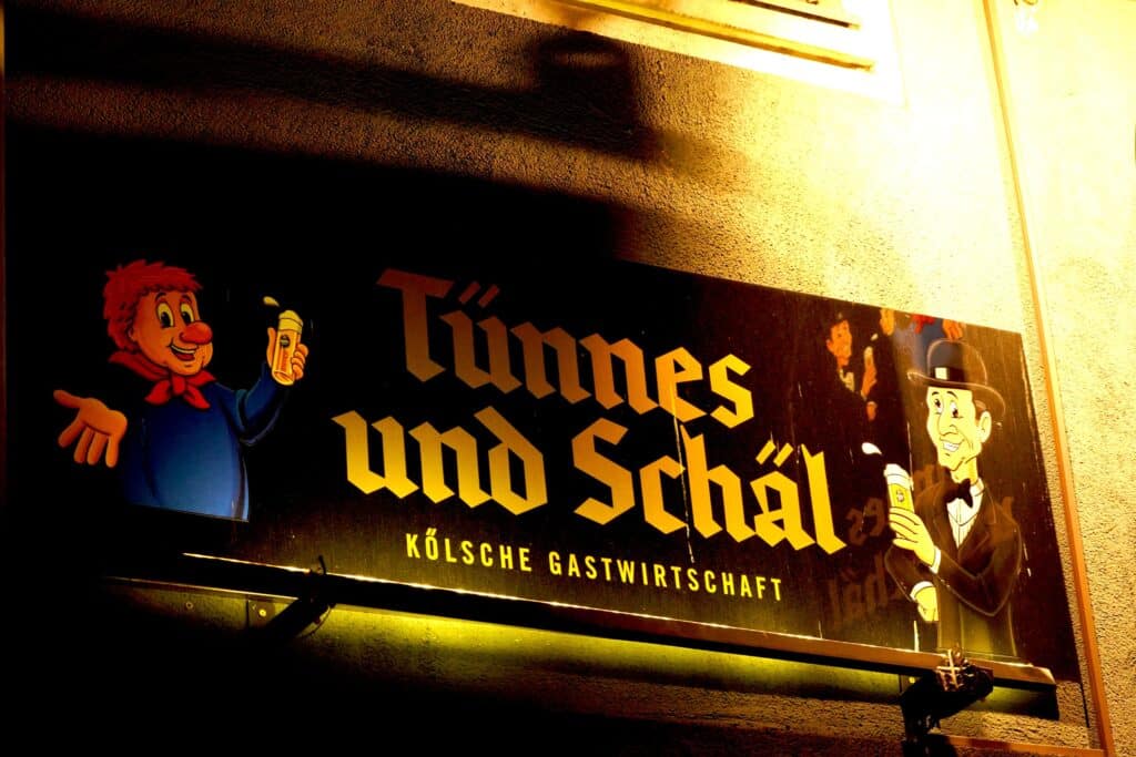 Sign to the theatre of Tuennes and Schael in Cologne