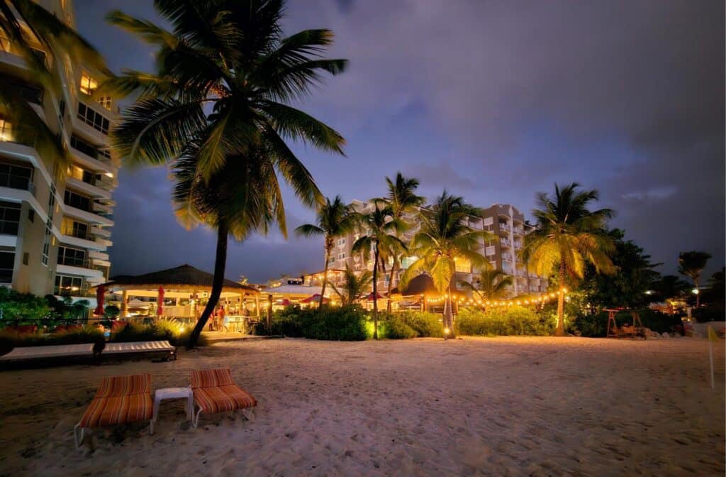 At a five-star hotel in Barbados