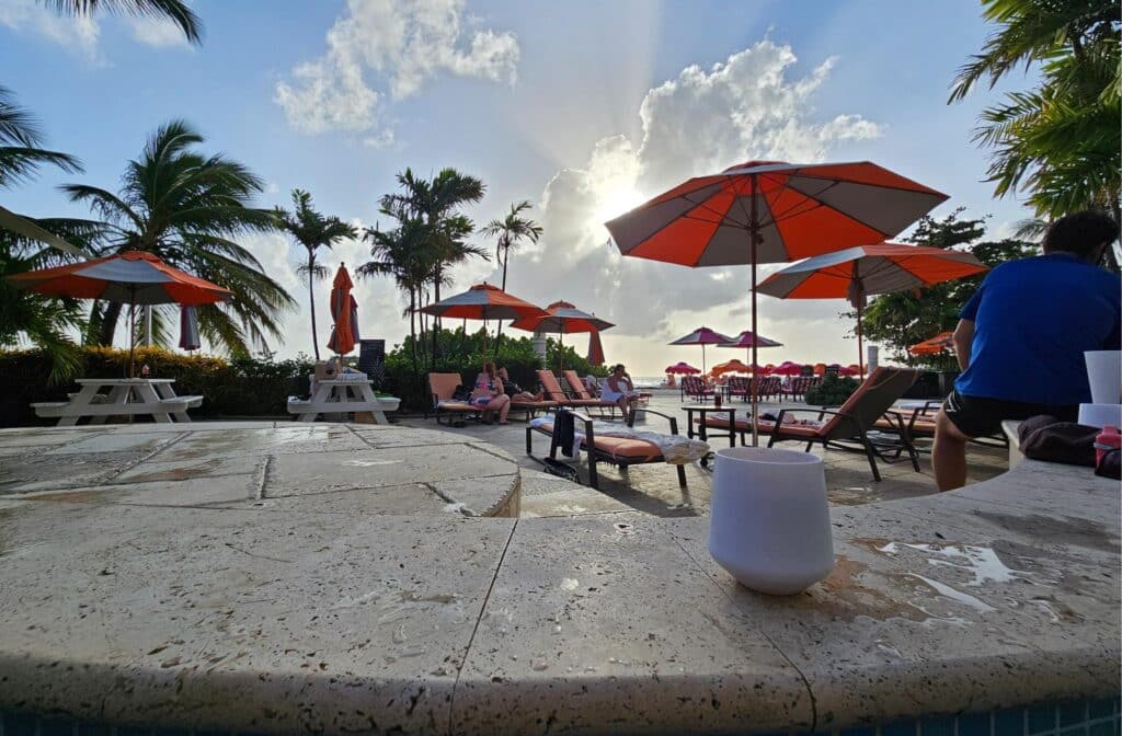 At a five-star hotel in Barbados