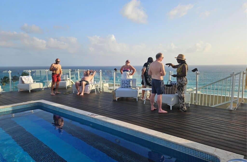 At a five-star hotel in Barbados