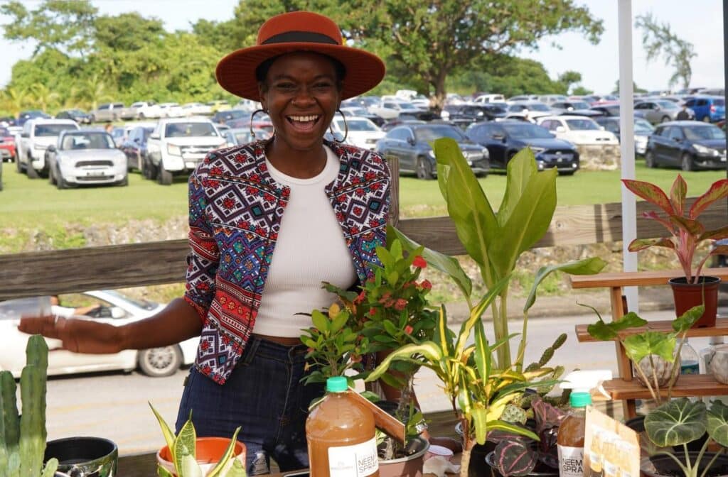 friendly street vendor in Barbados