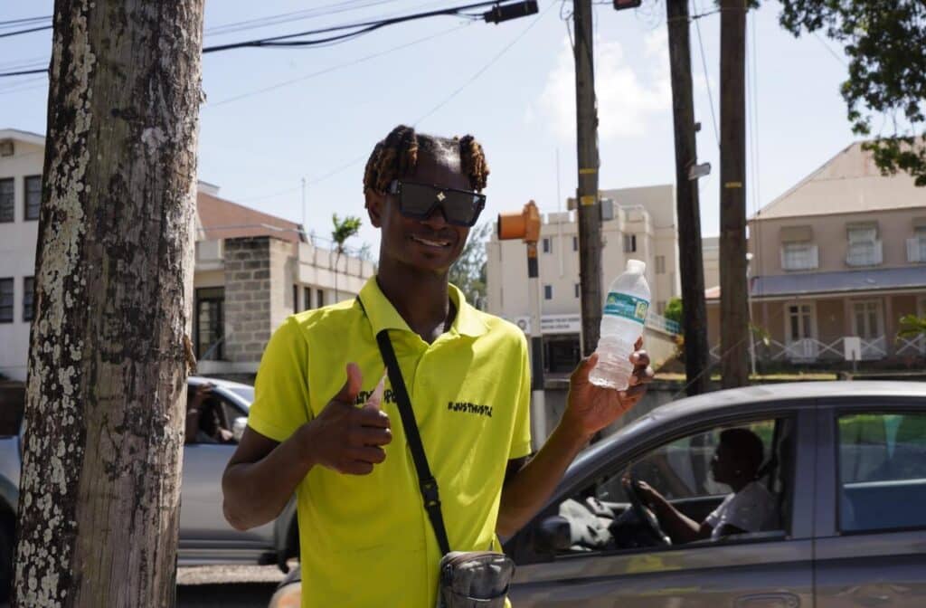 friendly street vendor in Barbados
