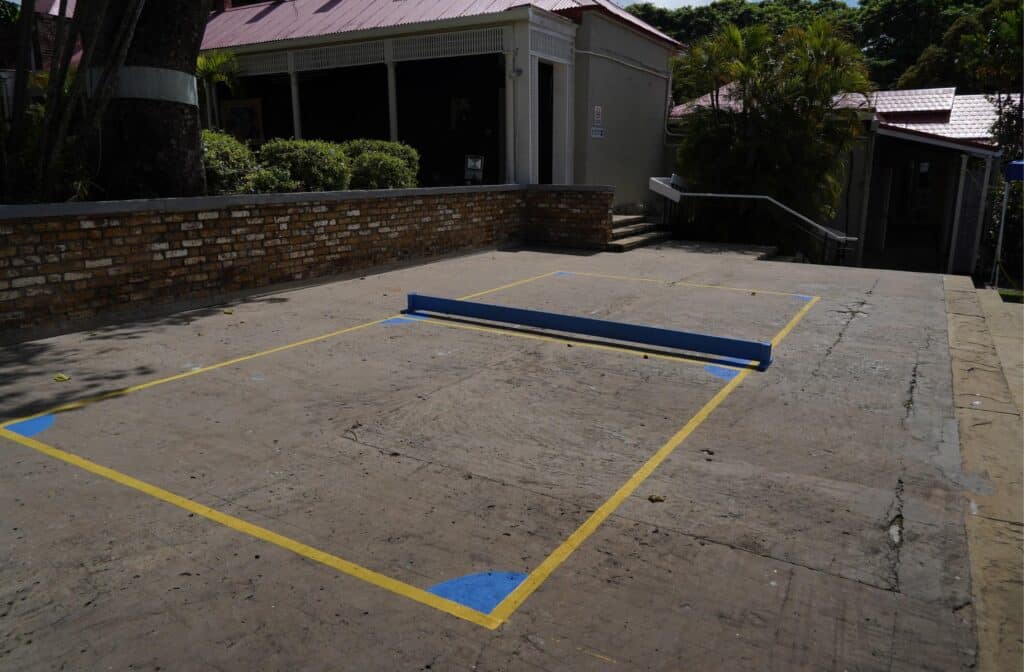 Road tennis court in Barbados