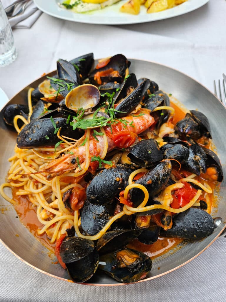 Pasta and seafood in Nice