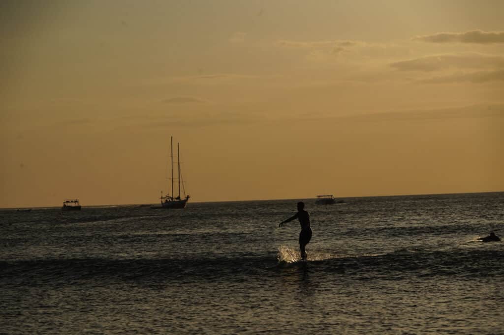 Sunset surfing in Tamarindo