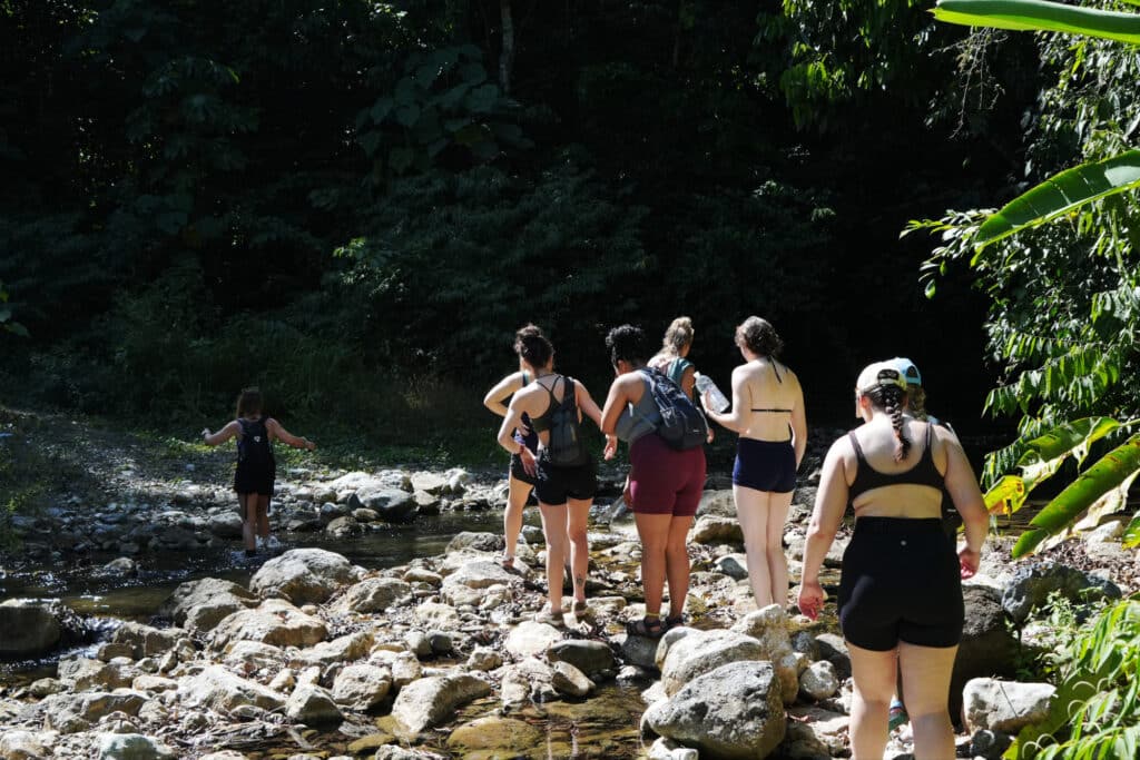 hike to a waterfall in the Osa Peninsula