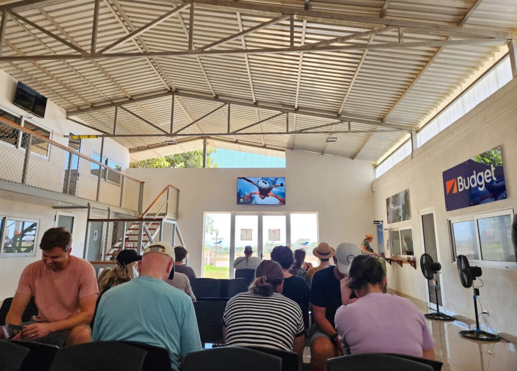 Waiting room at Cobano airport
