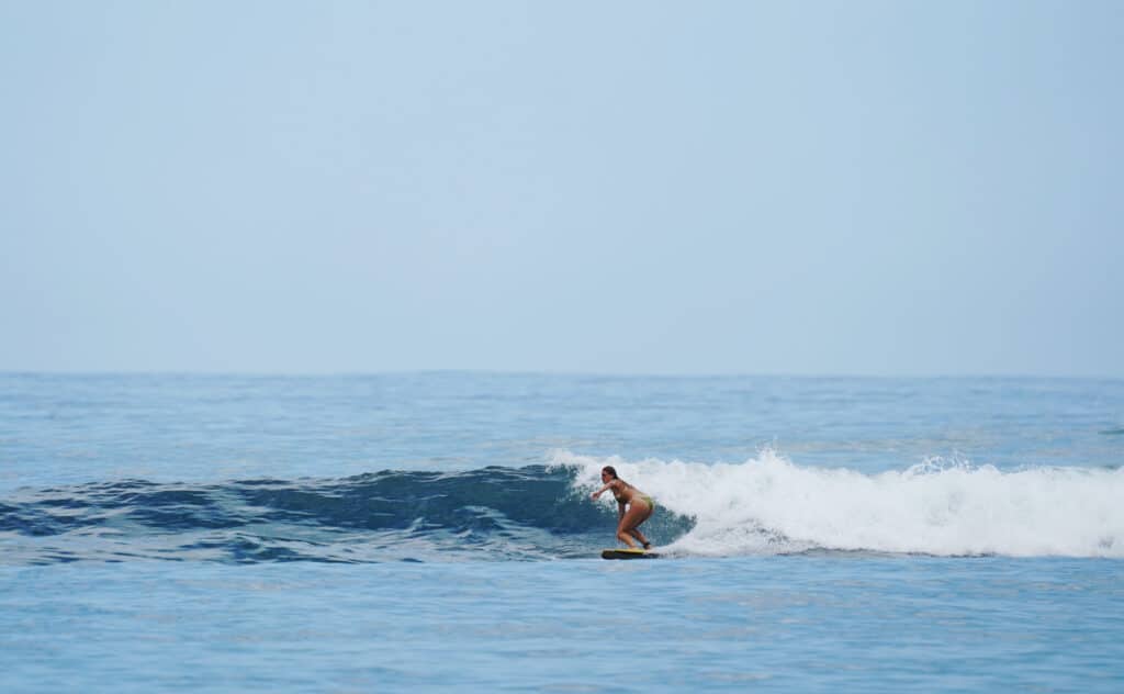 Surfing at Punta Uva near Puerto Viejo