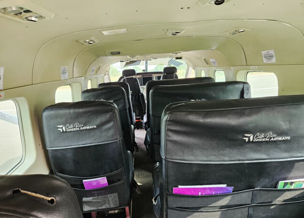 Airplane by Costa Rica Green Airways from the inside