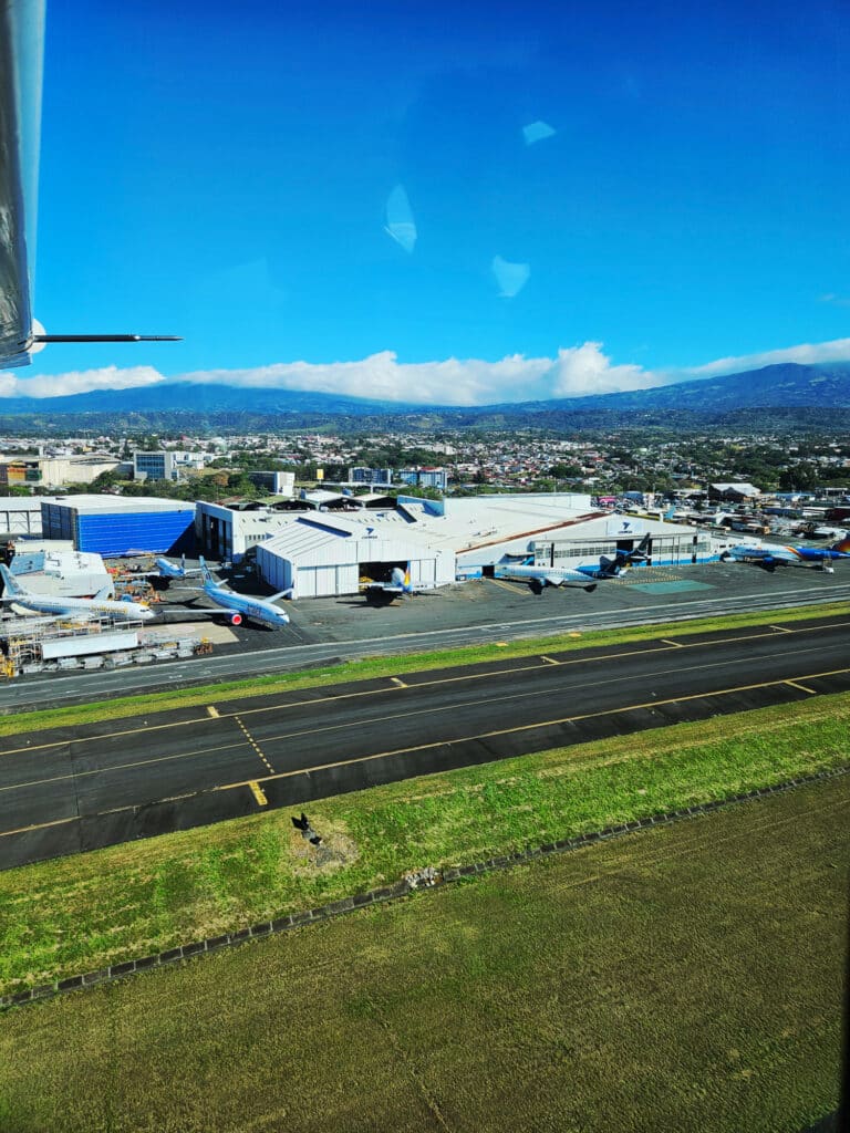 View at San Jose airport from above