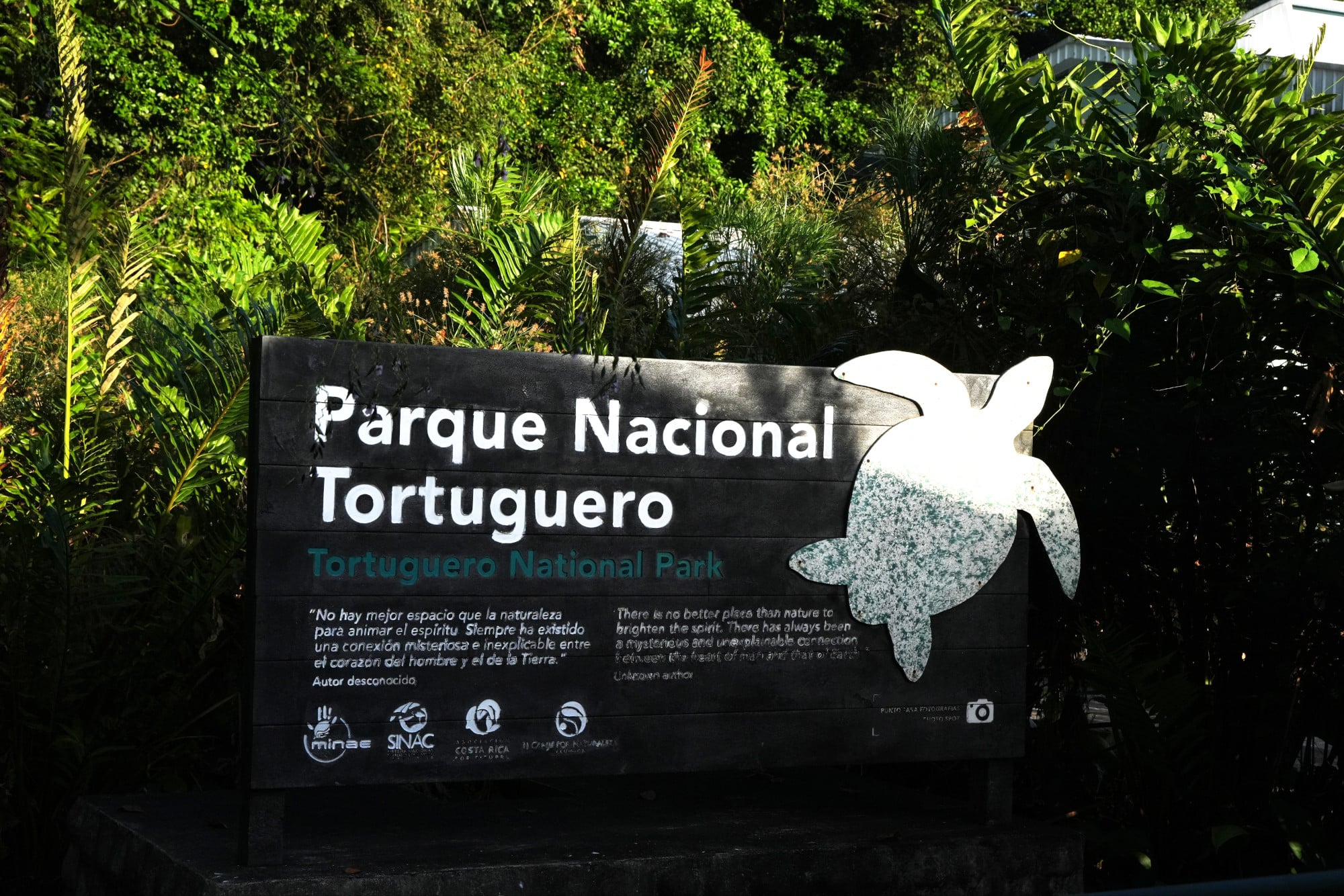 Entrance sign to Tortuguero National Park