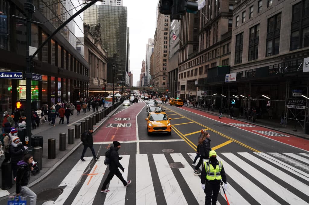 In the streets of New York