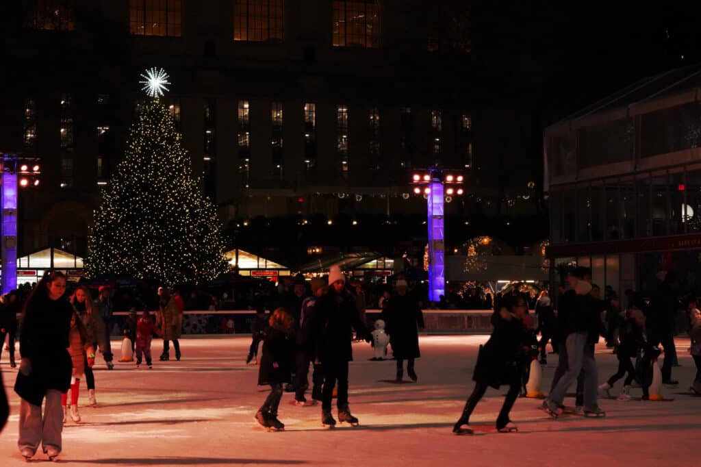Ice Skating at Bryant Park in New York