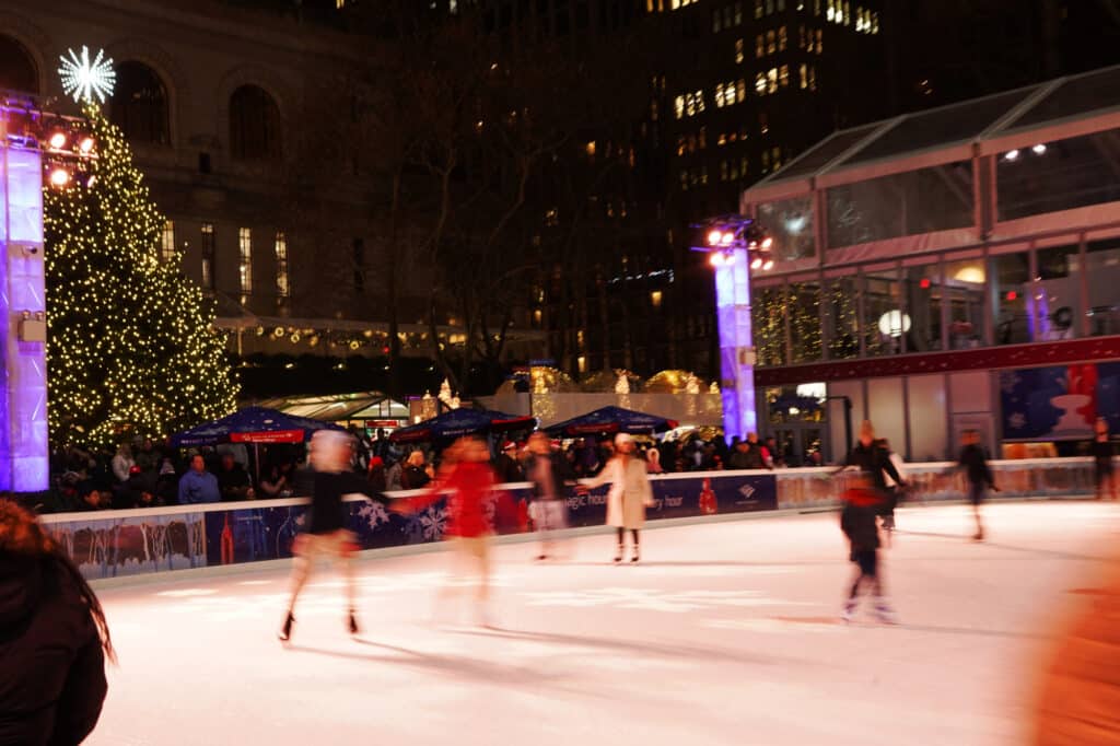 Ice Skating at Bryant Park in New York