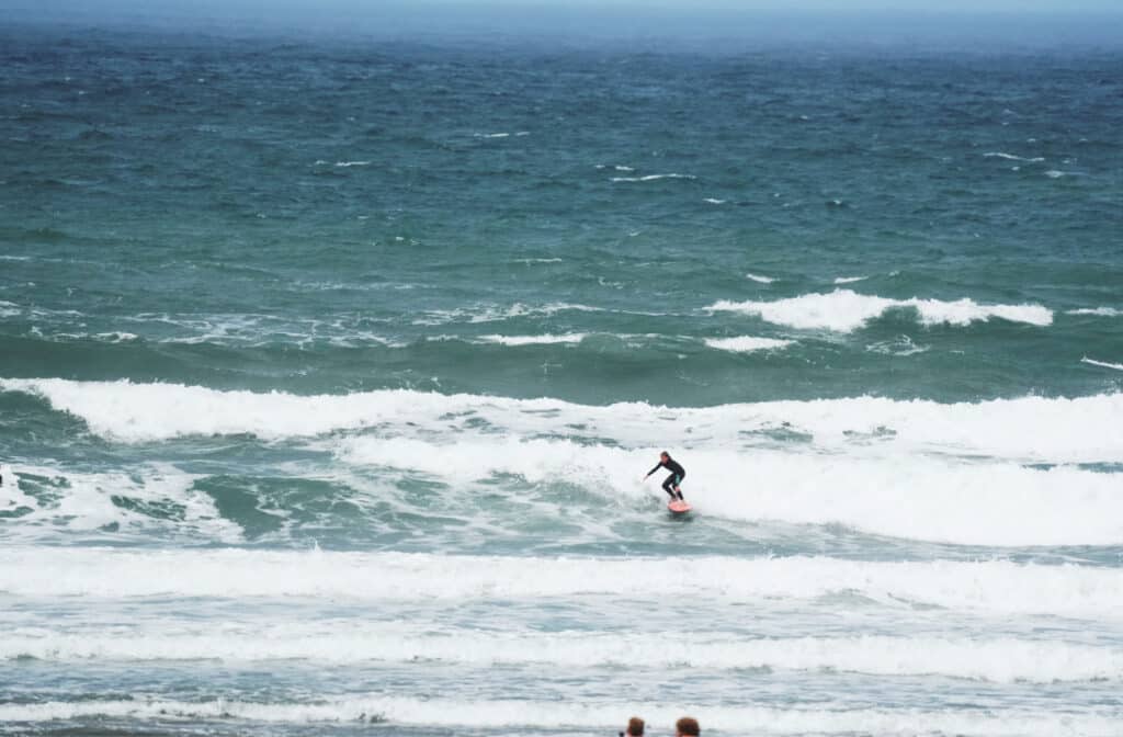 Surfing at Widemouth Bay